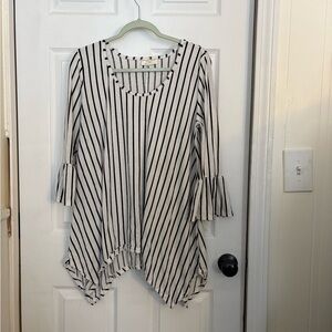 Bobbie Brooks Black and White Striped Tunic